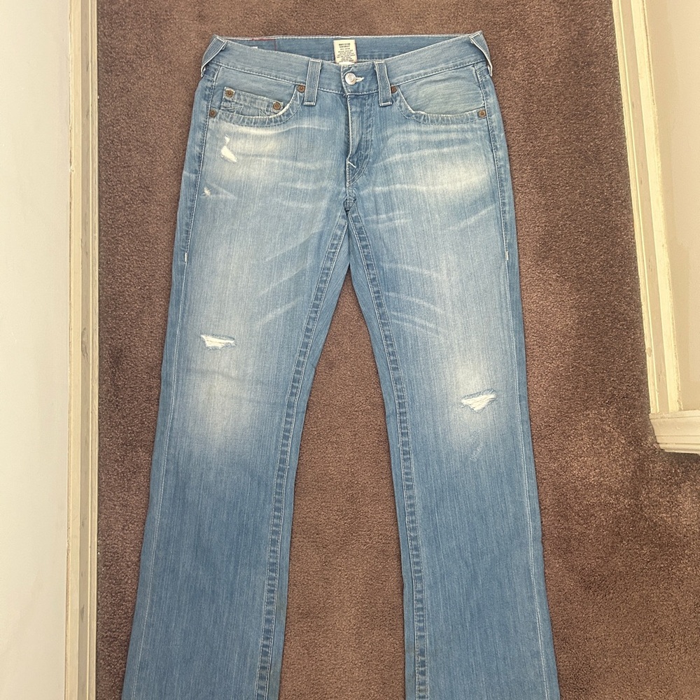 True Religion Men's Faded Blue “Bobby”Bootcut Jeans 33x 30
